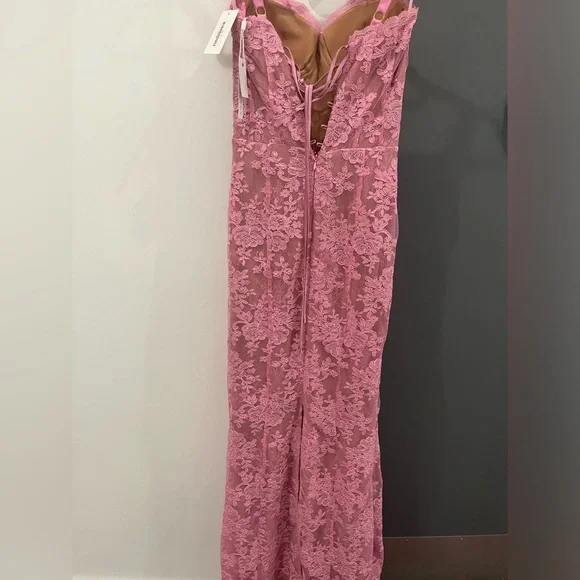 NWT V. Chapman Maxi Dress Ruby Gown Pink Lace Bustier Corset Wedding Guest sz 2 - Picture 3 of 10